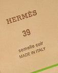 Hermes Vert Absinthe Lizard Oran Sandals 39
