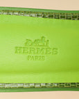 Hermes Vert Absinthe Lizard Oran Sandals 39