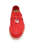 Loro Piana Tango Red Summer Charms Walk Loafer W/ Loro Piana My Charm 36
