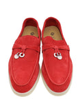 Loro Piana Tango Red Summer Charms Walk Loafer W/ Loro Piana My Charm 36