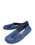 Loro Piana Blue Fluorite Suede Dot Sole Walk Loafer 36