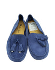 Loro Piana Blue Fluorite Suede Dot Sole Walk Loafer 36
