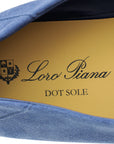 Loro Piana Blue Fluorite Suede Dot Sole Walk Loafer 36