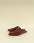 Loro Piana Oxblood Suede Babouche Charms Walk Loafer 39.5