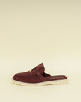 Loro Piana Oxblood Suede Babouche Charms Walk Loafer 39.5
