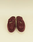 Loro Piana Oxblood Suede Babouche Charms Walk Loafer 39.5