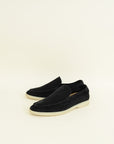 Loro Piana Black Summer Walk Suede Loafer 41.5