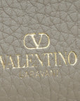 Valentino Gray Rockstud Card Holder