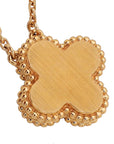 Van Cleef & Arpels 18K Rose Gold Diamond Silver Obsidian Vintage Alhambra Holiday 2023 Pendant Necklace