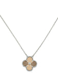 Van Cleef & Arpels 18K Rose and White Gold Diamond Vintage Alhambra 2024 Holiday Pendant