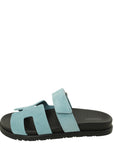 Hermes Blue Mineral Suede Goatskin Chypre Sandal 37