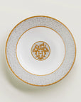 Hermes Porcelain Mosaique Au 24 Gold Soup Plate (Set of 2)