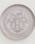 Hermes Porcelain Mosaique Au 24 Platinum Tart Platter (Set of 2)
