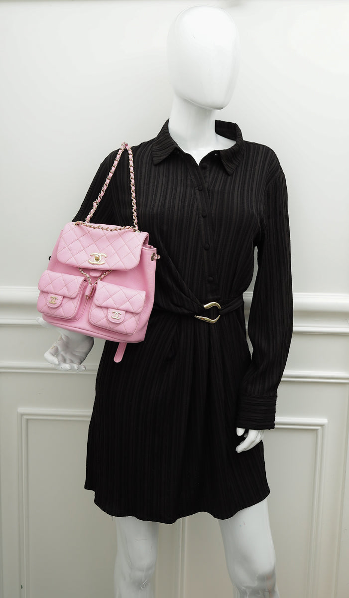 Chanel Pink Duma Pockets Drawstring Backpack Small Bag