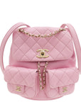 Chanel Pink Duma Pockets Drawstring Backpack Small Bag