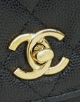 Chanel Black CC Chain Wallet W/ Metal Bag Charm