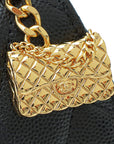 Chanel Black CC Chain Wallet W/ Metal Bag Charm