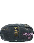 Chanel Black Multicolor CC Denim Quilted Mood Bucket Bag With Chain