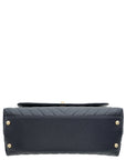 Chanel Navy Blue Chevron Coco Handle Large Bag