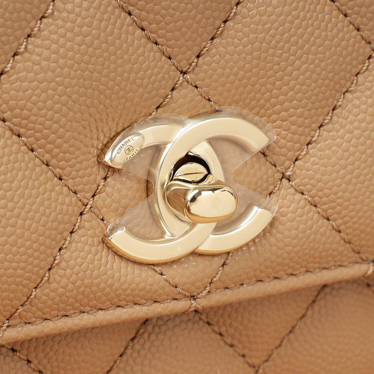 Chanel Dark Beige Coco Small Handle Bag