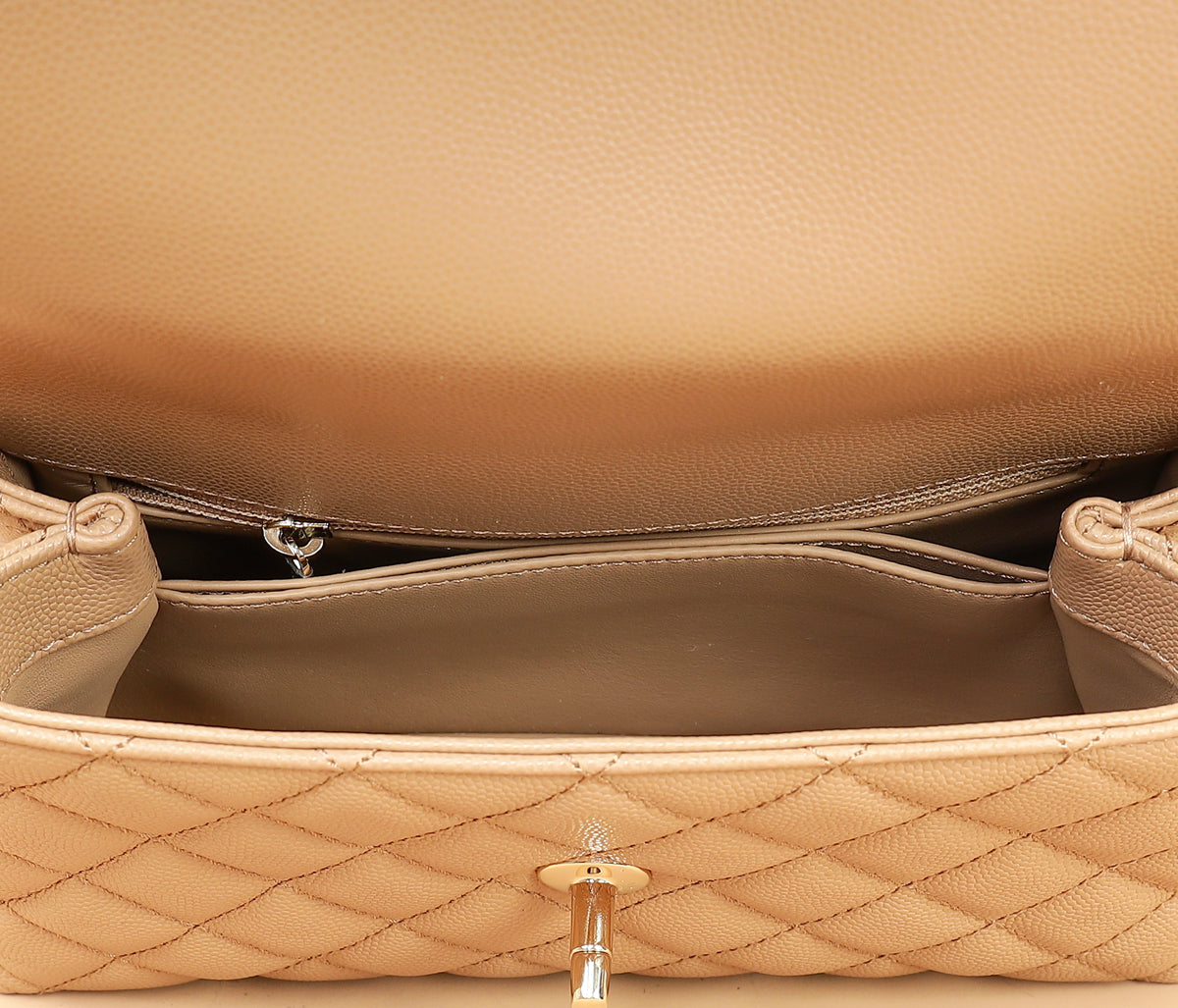 Chanel Dark Beige Coco Small Handle Bag