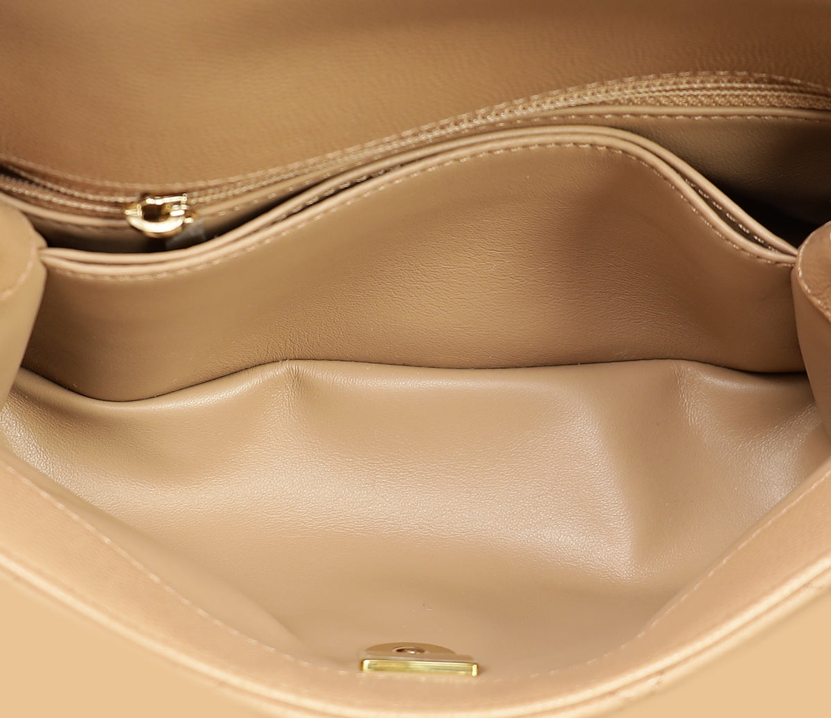 Chanel Dark Beige Coco Small Handle Bag