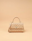 Chanel Dark Beige Coco Small Handle Bag