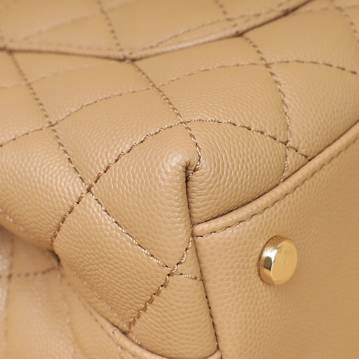 Chanel Dark Beige Coco Small Handle Bag