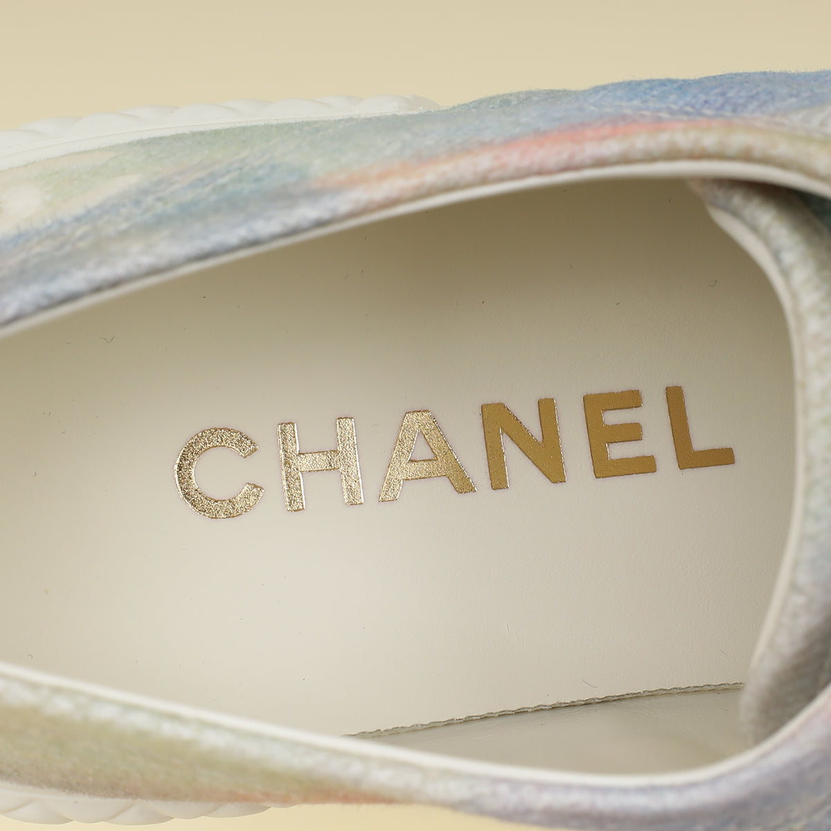 Chanel Multicolor CC Printed Fabric Quilted Low Top Sneakers 39