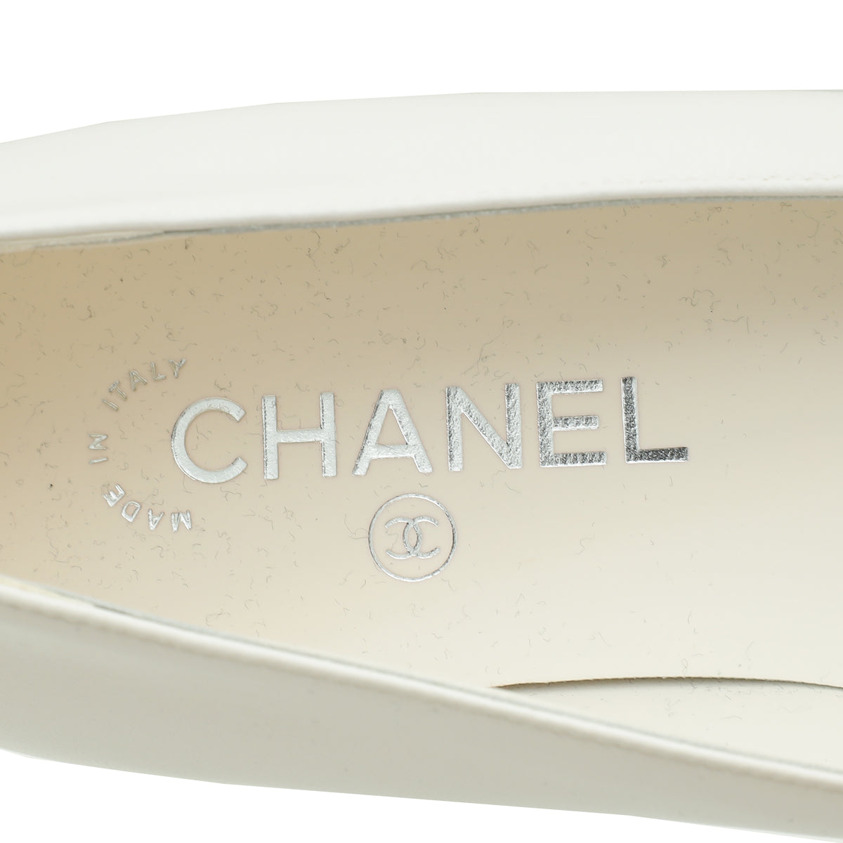 Chanel White CC Camellia Flower Flat Ballerina 39