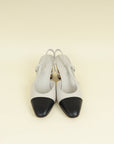 Chanel Bicolor CC Cap Toe Slingback Pump 38.5