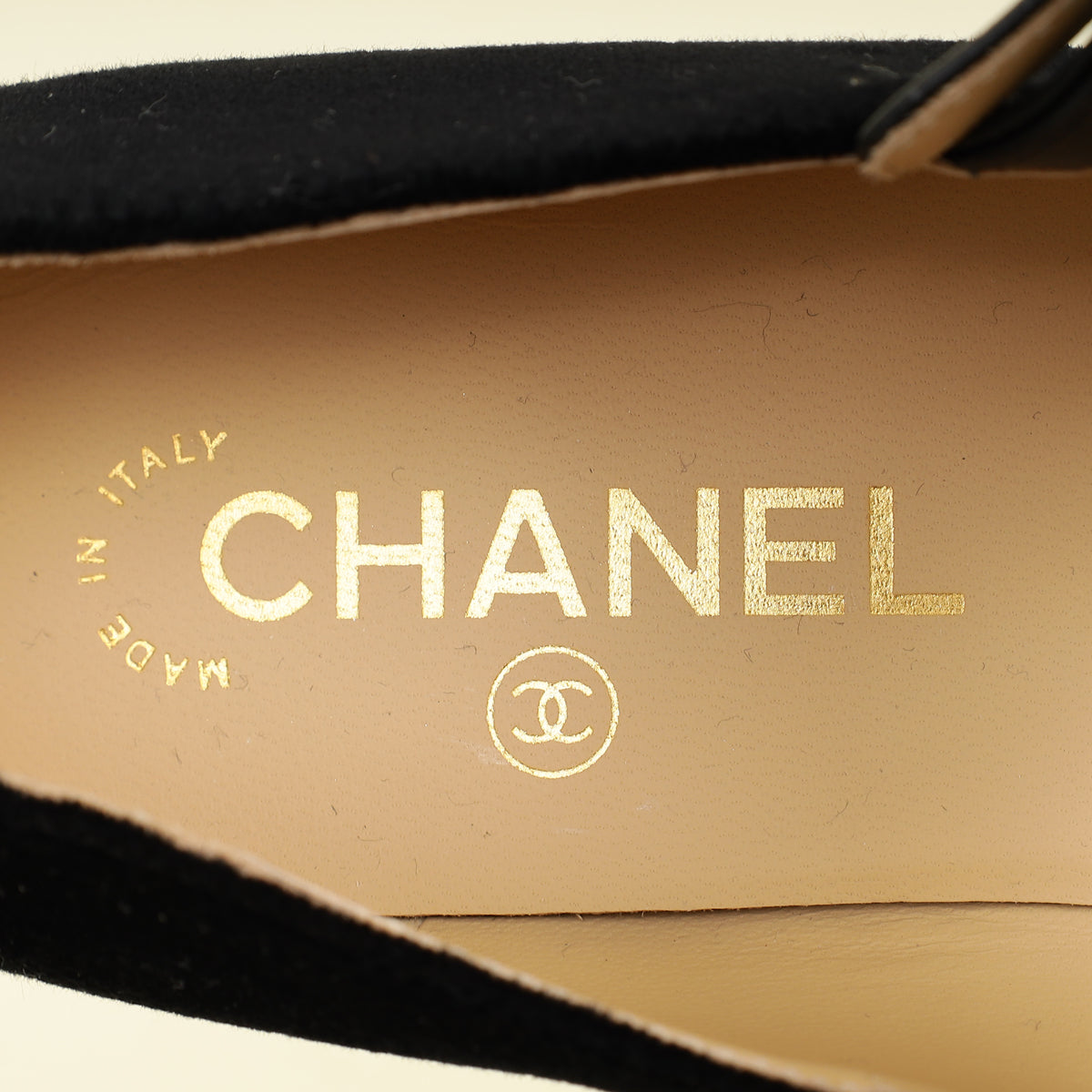 Chanel Black CC Bow Velvet Mary Jane Flats 38
