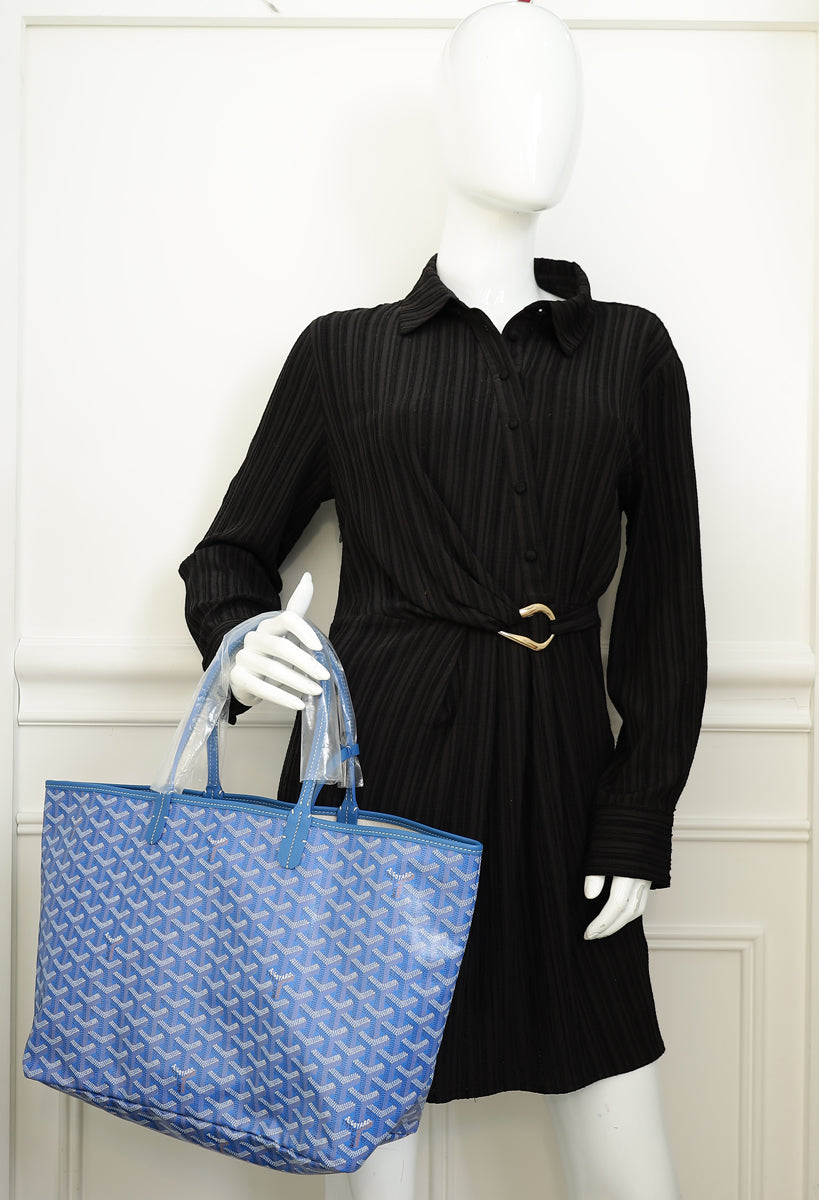 Goyard Blue Goyardine Saint Louis PM Bag