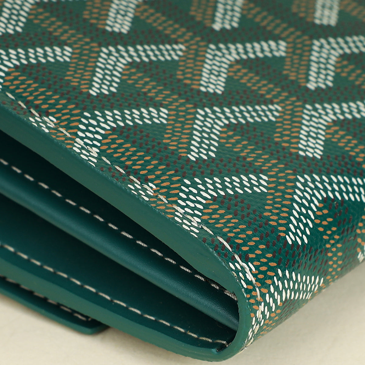 Goyard Green Goyardine Continental Wallet W/ Strap