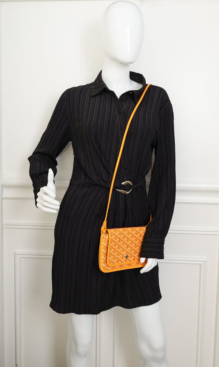 Goyard Yellow Goyardine Plumet Wallet Clutch Bag