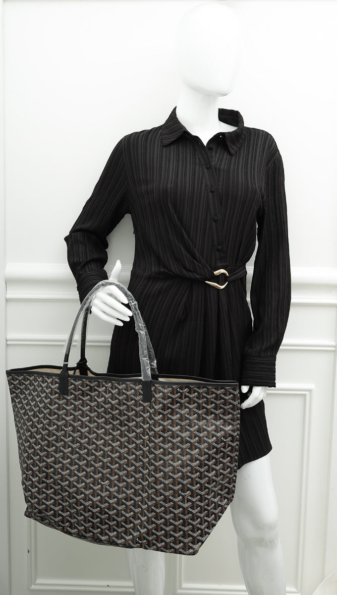 Goyard Black Goyardine Saint Louis GM Bag