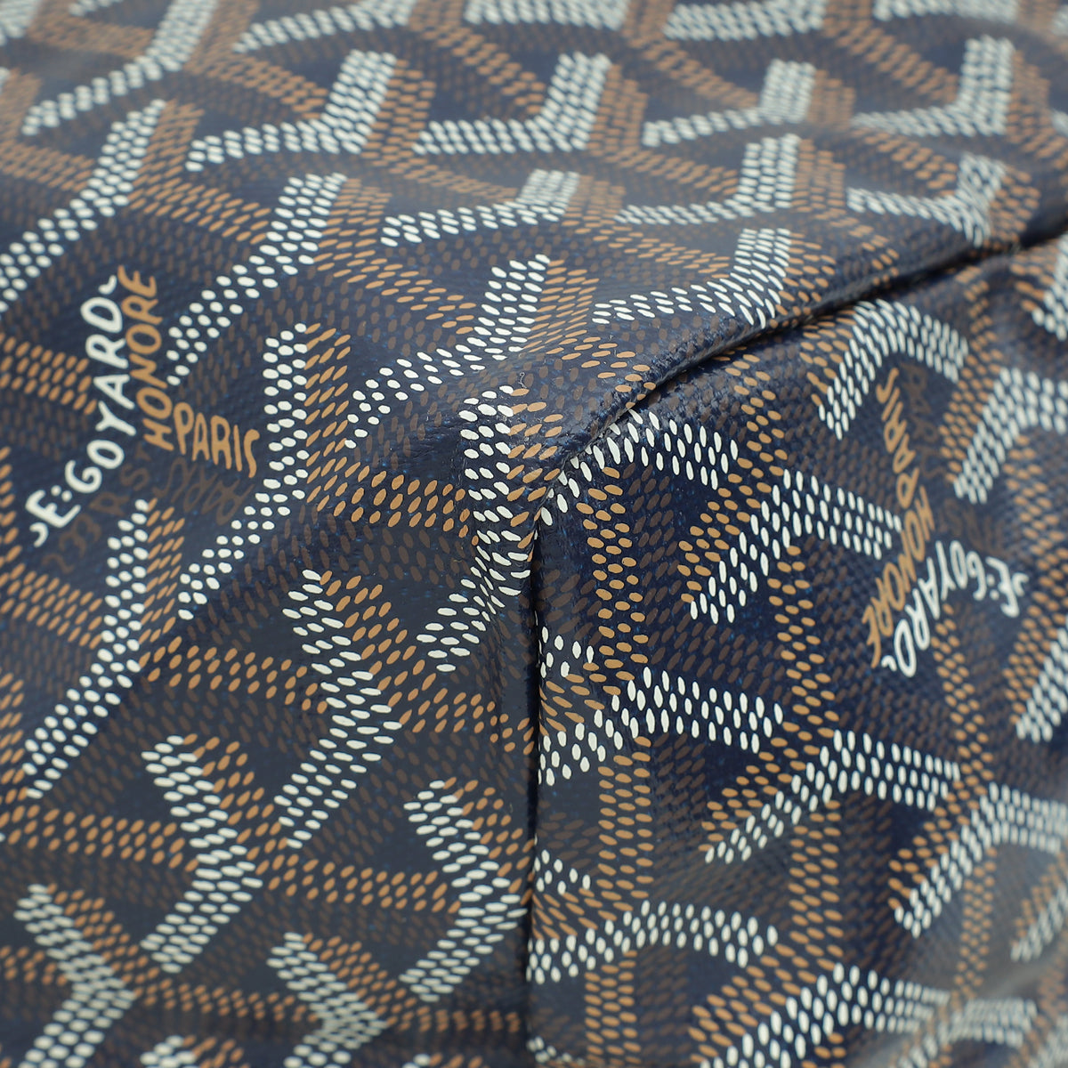 Goyard Navy Blue Goyardine Saint Louis PM Bag
