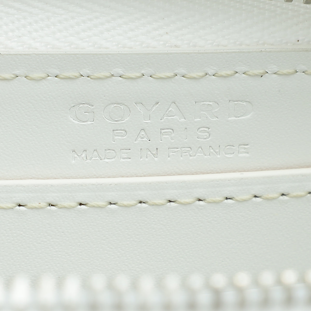 Goyard White Goyardine Matignon PM Zippy Wallet