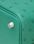 Hermes Vert Vertigo Ostrich Picotin Lock 18 Bag