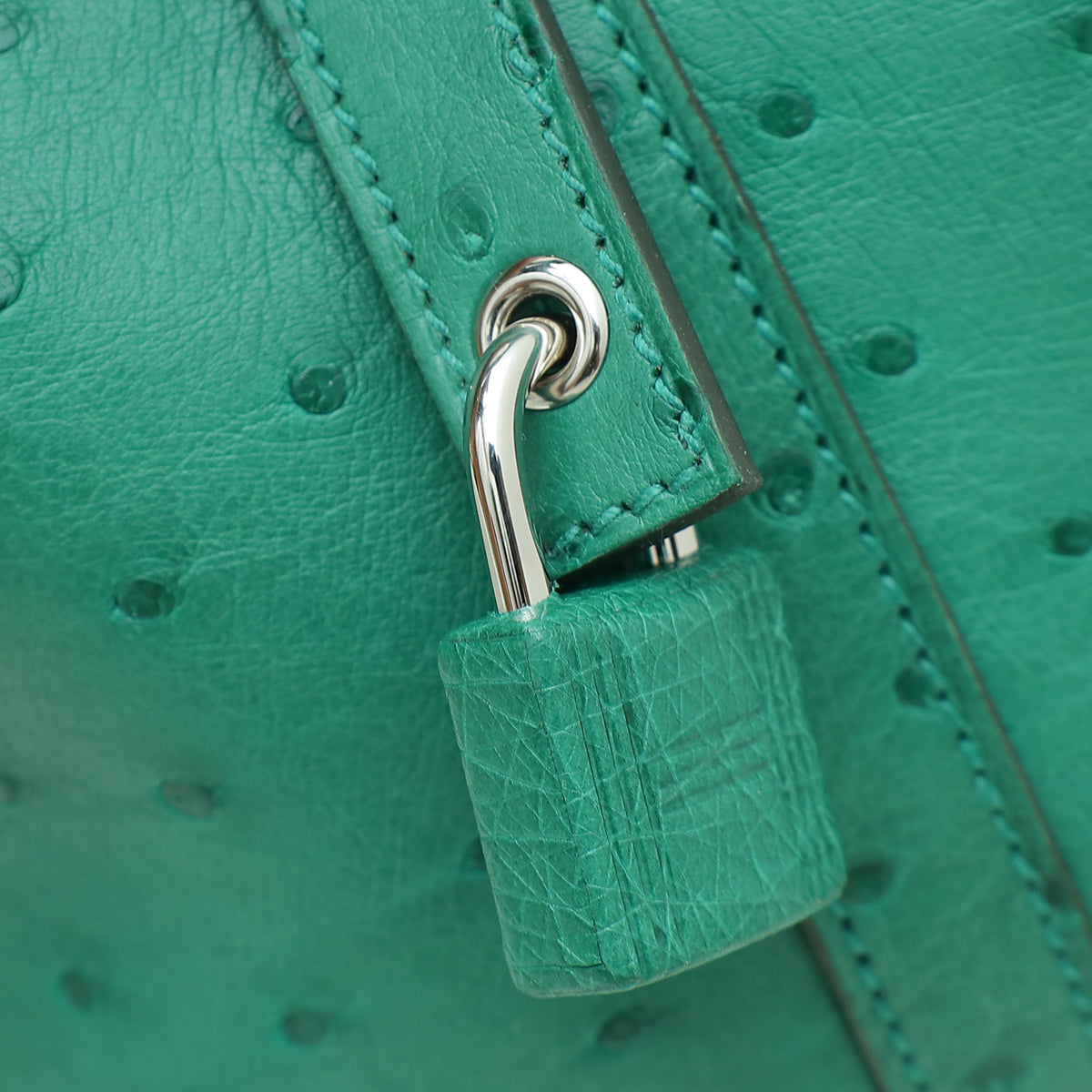 Hermes Vert Vertigo Ostrich Picotin Lock 18 Bag