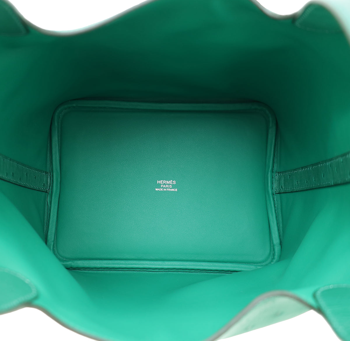 Hermes Vert Vertigo Ostrich Picotin Lock 18 Bag