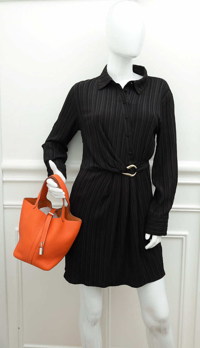 Hermes Orange Picotin Lock 18 Bag