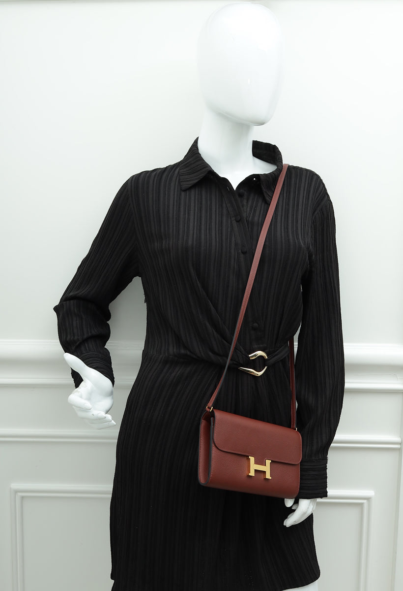 Hermes Rouge H Constance To Go Evercolor Wallet