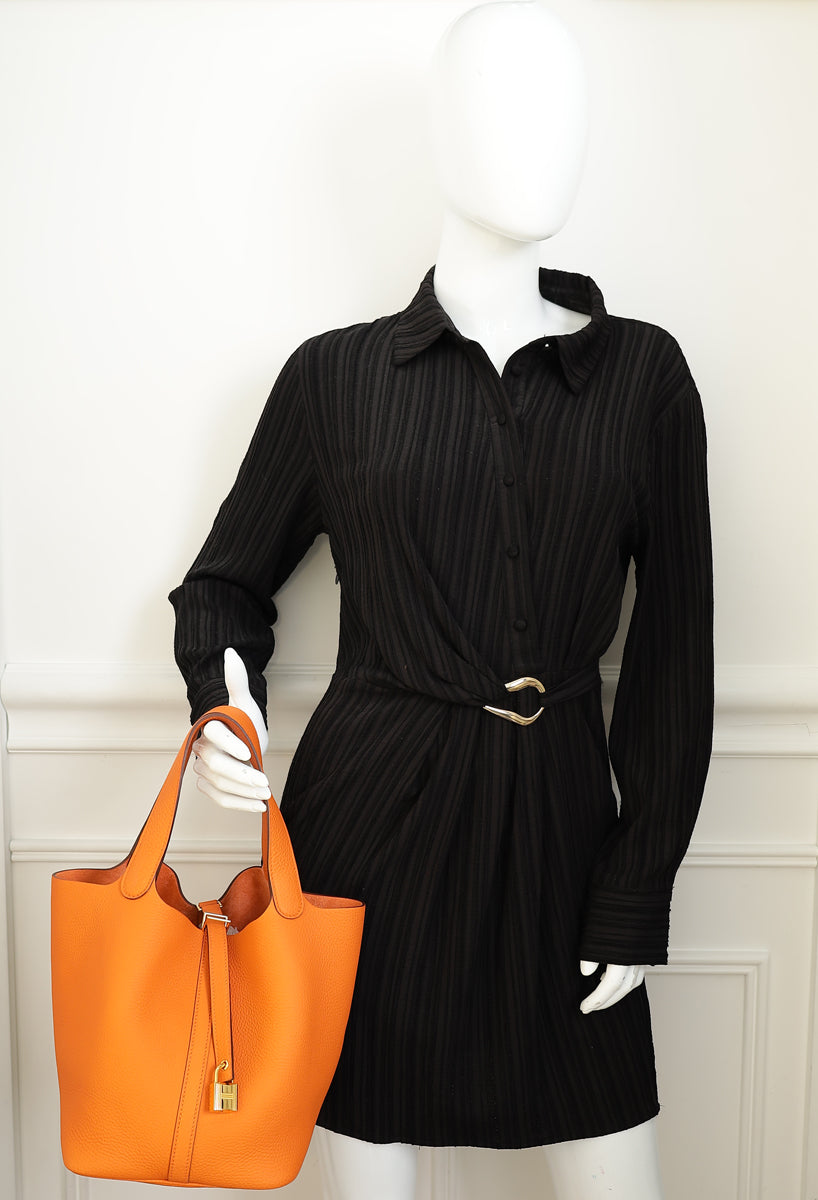 Hermes Orange Picotin Lock 22 Bag