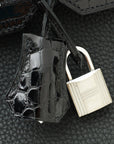 Hermes Noir Shiny Niloticus Crocodile Birkin 30 Touch Tog Bag