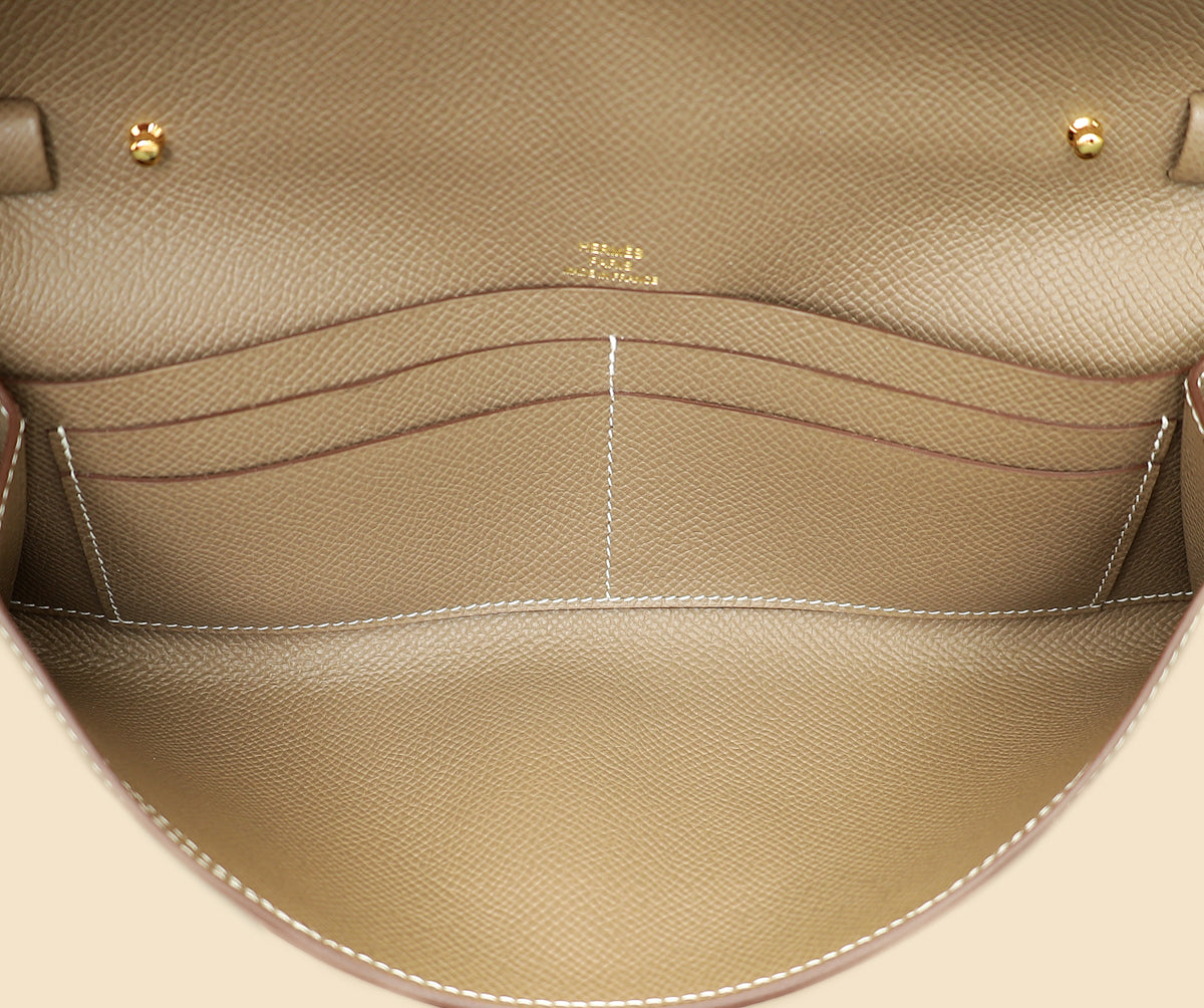 Hermes Etoupe Glacier Maillon To Go Wallet