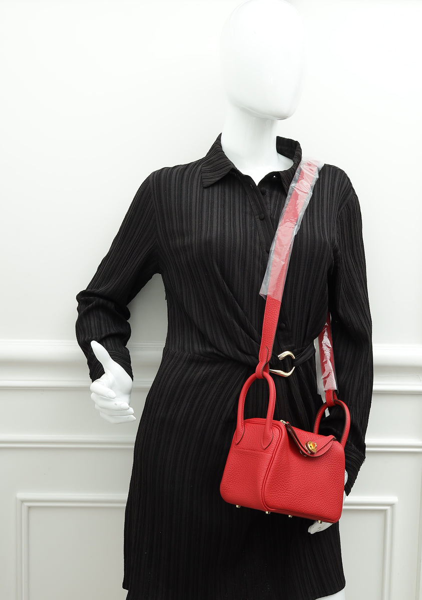 Hermes Vermillon Mini Lindy Bag