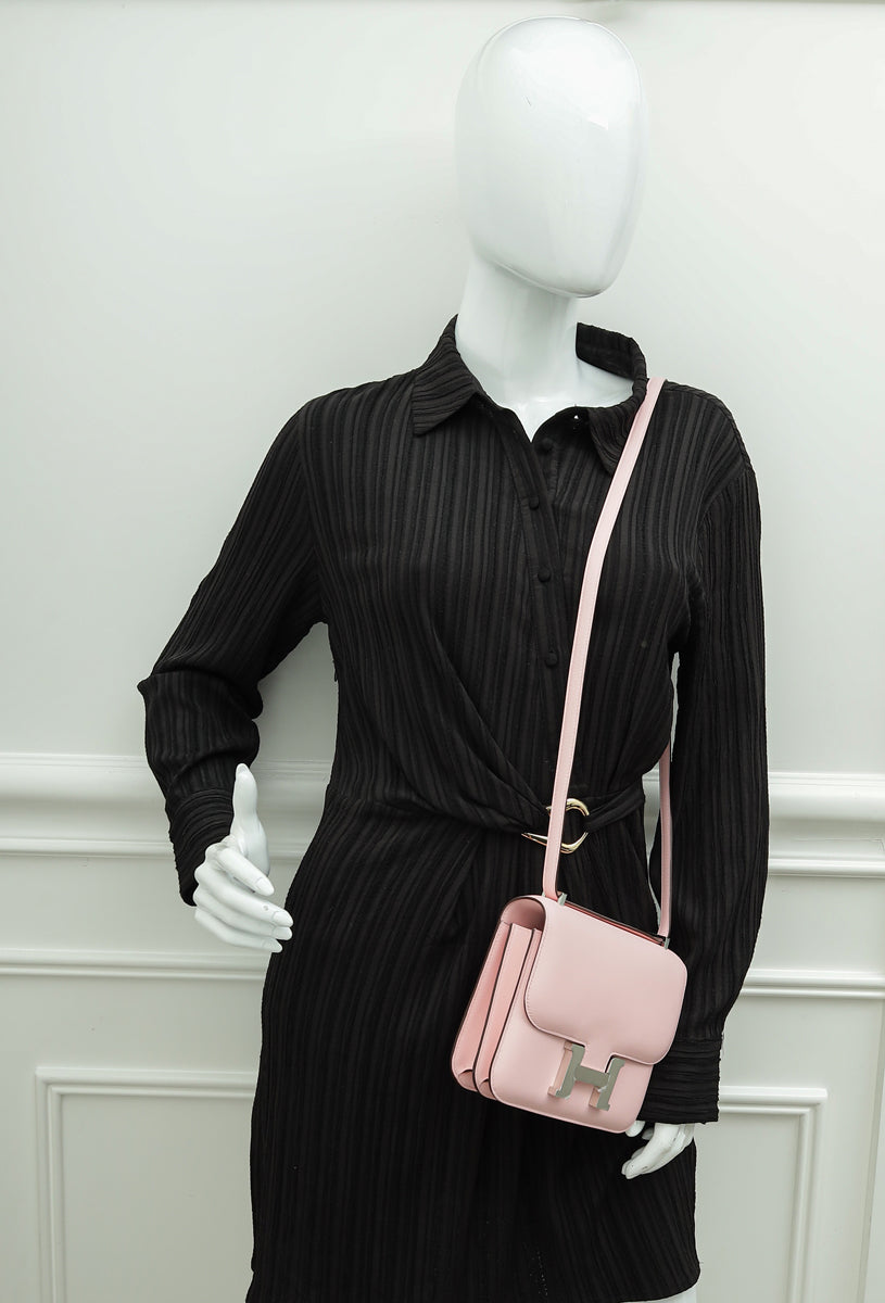 Hermes Rose Sakura Constance III Mini Re-Edition Bag