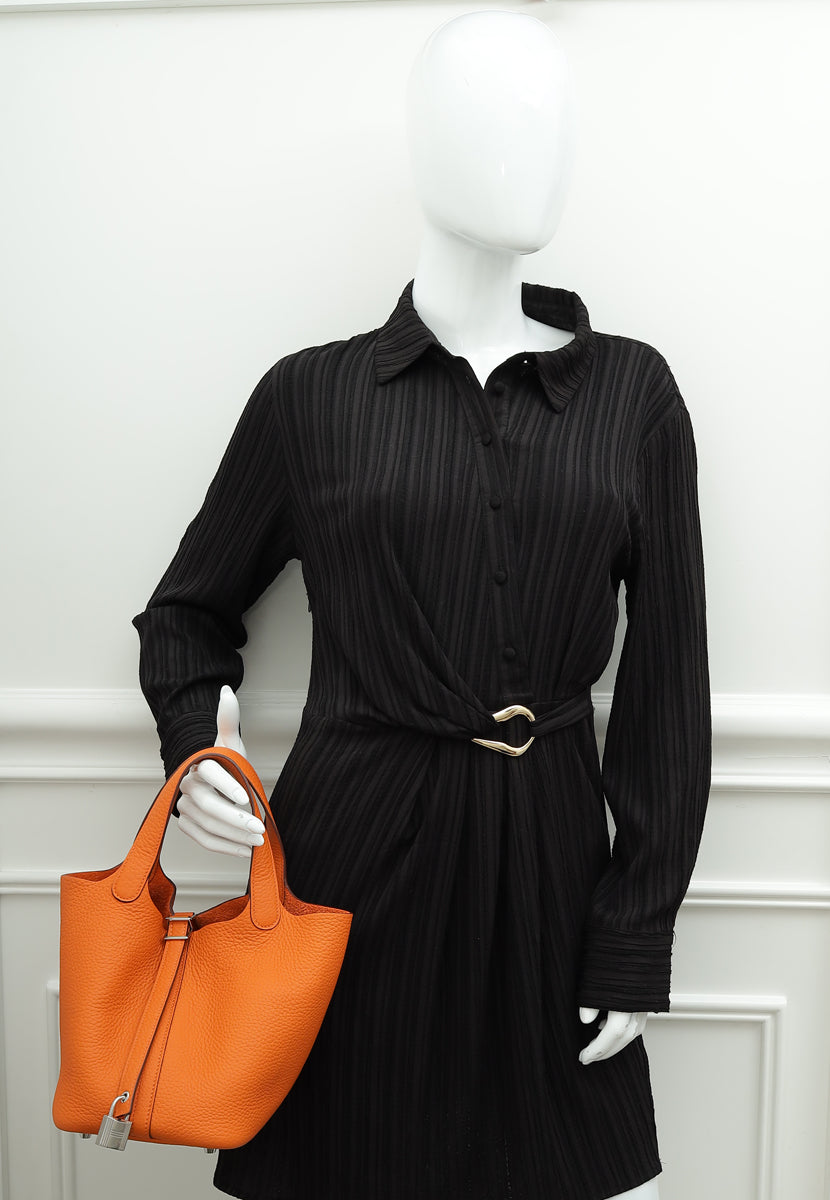 Hermes Orange Picotin Lock 18 Bag