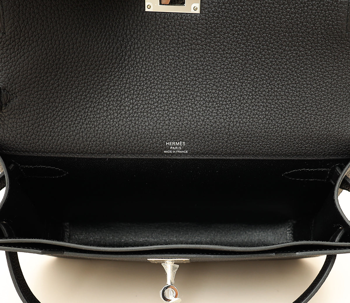 Hermes Noir Kelly Depeches 25 Pouch